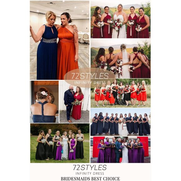 Convertible Infinity Dress Plus Size Multi-Way Bridesmaid Evening Formal - Picture 4 of 5